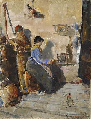 Antonio Sanfilippo, Senza titolo, Anni '40 - Antonio Sanfilippo, Olio su tela, 40x30 cm, Senza 