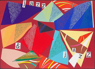 Piero Dorazio, Jazz&amp;Jazz, 1998 - Piero Dorazio, Collage di tempera su carta, 75x105 cm 