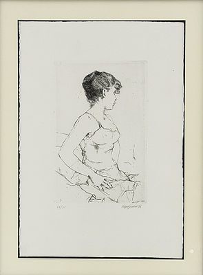 Renzo Vespignani, Senza titolo, 1956 - Renzo Vespignani, Incisione, Es. 46/75, 45x31 cm, Senza 