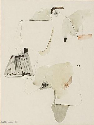 Giuseppe Santomaso, Senza titolo, 1959 - Giuseppe Santomaso, Gouache su carta, 42x32 cm, Senza 