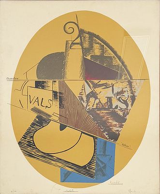 Aldo Mondino, Balletto - Aldo Mondino, Litografia, Es. 66/100, 77x57 cm, Balletto; Tiratura in 