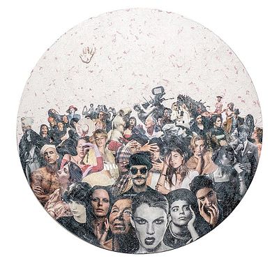 Giovanni Ottaviani, Tutti in fila-Impronta digitale, 2023 - Giovanni Ottaviani, Collage trattato e 