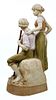 Royal Dux Czech Porcelain Statue. Signed, with hand-painted decorations, 
dated approximately Image - 3