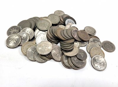 פרוטות - מטבעות ישראל. בין 1 -250 פרוטה משקל כולל של 448 גרם