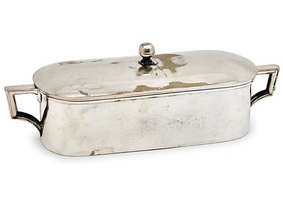 German Tableware with Matching Lid by GEBRUDER HEPP 60 PFORZHEIM. Made of silver-plated brass 