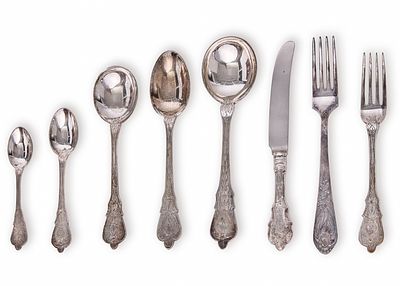 Silver-Plated Cutlery Items from Three Different Models, Some Soviet Russian and Some Indian. Inc 