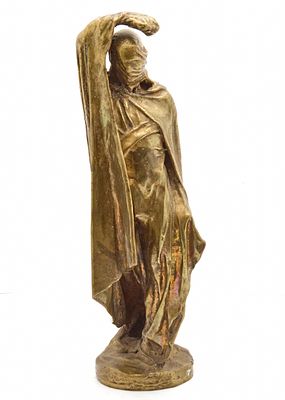 פסל ברונזה עתיק, לא חתום. ללא פטינה חותמת של בית היציקה גובה: 48 ס"מ רוחב: 16 ס"מ