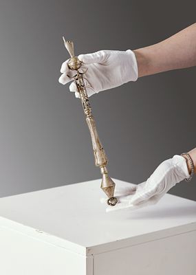 Large, Long, and Impressive Torah Pointer, Made of Silver, Signed. Weight: 120 grams 
Length: 35.5 cm