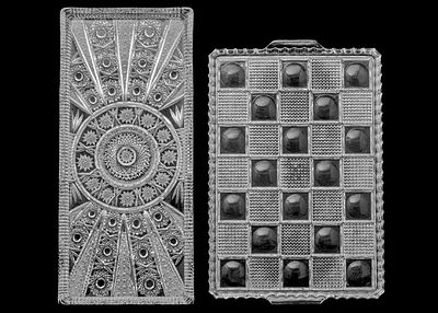 Pair of Decorative Crystal Trays in Various Sizes and Designs. Tray dimensions: 
18X40 cm 
33X24 cm