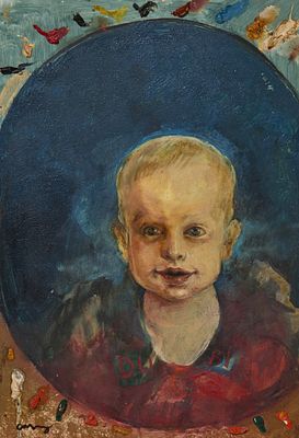 Gerti Rubinstein, oil on panel, signed. Dimensions: 42 &times; 28 cm 
Frame dimensions: 58 &times; 44 cm