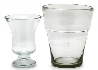 Pair of Large Glass Vases. Chips 
Height: 24–30 cm