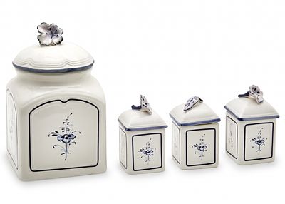 סט צנצנות של וילרוי ובוך (Villeroy &amp; Boch). דגם וייה לוקסמבורג (Vieux Luxembourg Charm) 