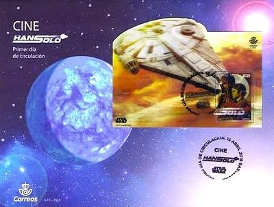 Spain 2018 Cinema Movie Theme Unusual Series Rare Large Han Solo 3D Lenticular Miniature Sheet 