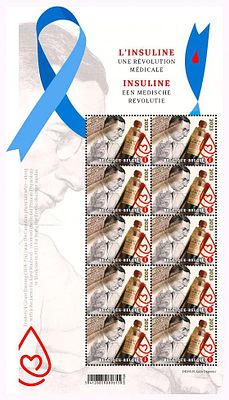 Belgium 2023 Medical Theme Insulin Medical Revolution Sheetlet of 10 Stamps