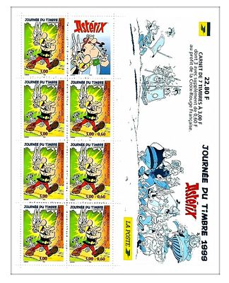 Stamp Booklet on Asterix containing 7 Stamps Issued in The Memory of 40th Anniversary in The 