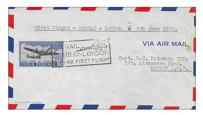 India 8th June 1948 Bombay London First Flight Cover