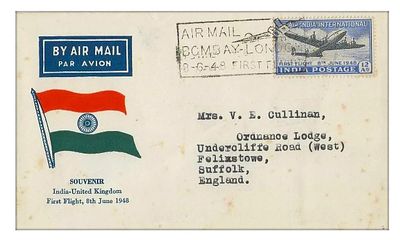 India UK First Flight Air Mail Cover Collection 1948