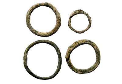 4 Copper / Bronze Bracelet shape Ingots, MEANS OF PAYMENT of Late Bronze Age- Iron Age, 15-7