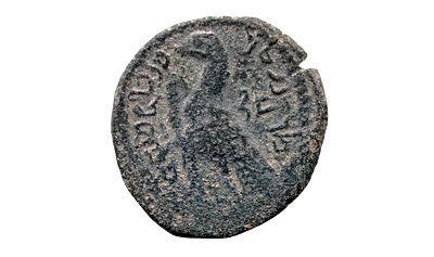 Nabataean Kingdom. Malichos I. 60-30 BC. Æ Dichalkon. (Æ) Petra mint bronze coin. Weight 4.50