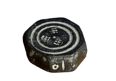 Islamic Bronze (10 Dinar ?) Multiface Weight with NUMBER "10", 13-17 century AD. Weight 45.20