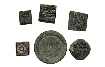 Lot of 6 Medieval 7-13 century AD. Bronze weights.