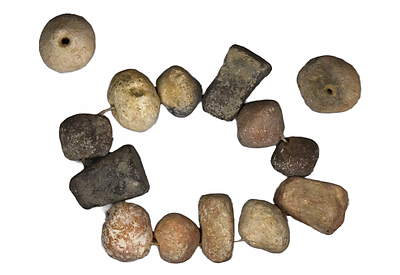 Lot of 14 Different periods of local Terracotta Loom / Spindle weights, including Bronze and
