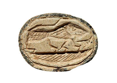 CANAANITE Steatite Scarab seal 2nd Intermediate / Hyksos Period 18-16 Century BC. Size 20 mm. De