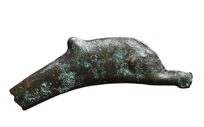 דולפין ברונזה - יחידה מוניטרית, קודמת ליצירת המטבעות. אולביה, סקיטיה (אזור הים השחור) מאה 5 