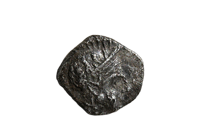 מטבע יוונית קלאסית, אתיקה, מטבעת אתונה, מאה 4 לפני הספירה, או חיקוי לבנטיני, אובול כסף. משקל 