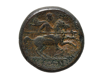 סִיצִילְיָה, סירקוזה, היירון השני 275-215 לפנה״ס. מטבע ברונזה. משקל 18.05 גרם, קוטר 27 מ"מ. תיא 