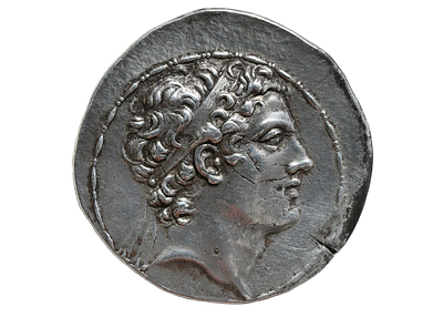 ממלכה סלאוקית בתקופה ההלניסטית אנטיוכוס הרביעי 175-164 לפני הספירה, מטבעה טטרדרכמה כסף גדולה 