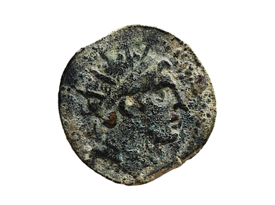 ממלכה סלאוקית בתקופה ההלניסטית אנטיוכוס הרביעי 175-164 לפני הספירה. מטבע ברונזה מסדרת המטבעות 