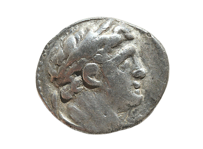 פיניקיה, חצי שקל צורי, 126 לפני הספירה - 65 לספירה. מטבע כסף מתוארך לשנת 87/6 לפני הספירה. משקל 