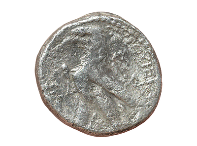 פיניקיה, שקל צורי, 126 לפני הספירה - 65 לספירה. מטבע כסף. משקל 13.37 גרם, קוטר 25 מ"מ. תיאור 