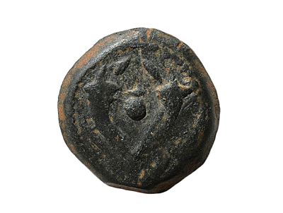 ממלכת יהודה, המכבים, אלכסנדר ינאי (יהונתן החשמונאי), 103-76 לפני הספירה. מטבע פרוטה מברונזה 