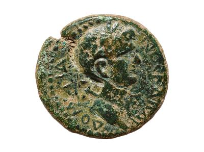 יהודה, מטבע עיר מאוד נדיר ! של גבע - תל אבו-שושה (גבע פרשים), קיסר דומיטיאן (לפני היותו 