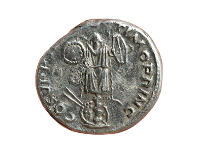 קיסר טראיאנוס (טראיאן) 98-117 לספירה. מטבע דינר כסף, מטבעת רומא, משנת 112-113 לספירה. משקל 3.28 