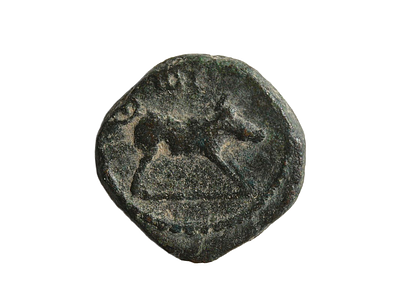 נדיר מאוד. סוריה, סֶלֵויקיס ופייריה, המאה ה־2 לספירה. לאודיקיאה שעל הים. מטבע ברונזה בהנפקה 