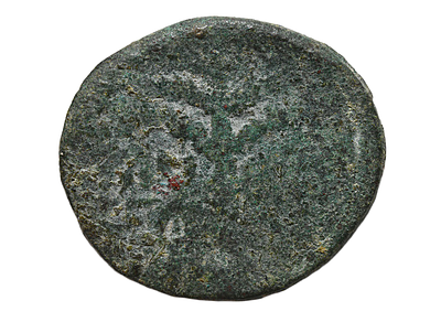 יהודה, "ניצול" מרד בר כוכבא 132-135 לספירה. מטבע ברונזה "חד צדדי". משקל 6.75 גרם, קוטר 28 מ"מ. 