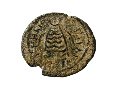 מטבע עיר ברונזה - חרן (המקראית), קיסר ספטימיוס סוורוס 193-211 לספירה. משקל 1.92 גרם, קוטר 16 מ"מ. 