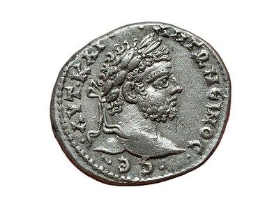 סֶלֵויקיס ופייריה, לאודיקיאה שעל הים. קראקלה, 198–217 לספירה. טטרדרכמון כסף, נטבע ב 208–209 