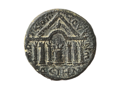 מטבע עיר דקאפוליס, דיום, קיסר קרקלה 198-217 לספירה. מטבע ברונזה. משקל 9.65 גרם, קוטר 23 מ"מ. תי 