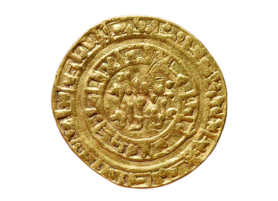 אסלאמי, הפאטמים. אל-חאכִּם בִּאמר אללה (אבו עלי מנצור) 996-1021 לספירה. דינר זהב. מטבעת מצרים 