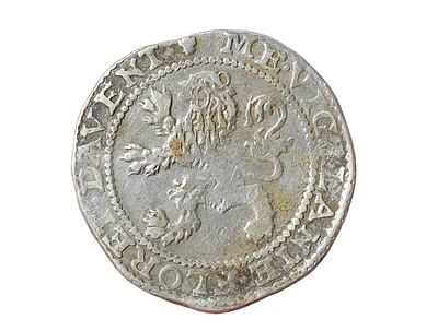 מטבע כסף "דאאלר" אריה, הולנד, מטבעת דוונטר 1640 לספירה. משקל 26.78 גרם, קוטר 40 מ"מ. תיאור 