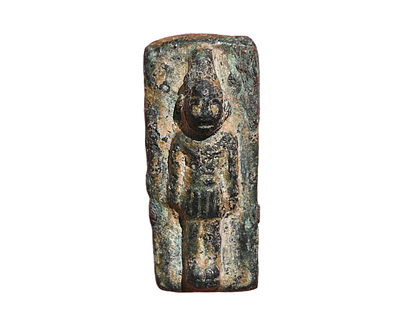 משקולת מאזניים ברונזה, מסחרית כנענית עם בעל. מאות 14-11 לפני הספירה לספירה. משקל 5.27 גרם, גודל 