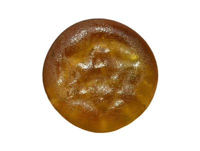 משקולת זכוכית אסלאמית / ימי בניים, עם מגן דוד, תקופה ממלוכית - עות'מאנית. משקל 1.05 גרם, קוטר 