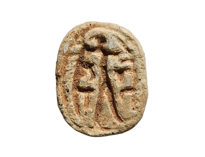 חותם חרפושית כנעני, עם פרעה מחזיק שני תנינים, תקופת ברונזה המאוחרת (שושלת מיצרית 20-21), מאות 