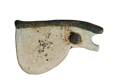 מצריים, תליון גדול מפאיאנס - קמיע - עין של "הורוס" (וודג'אט), אלף 1 לפני הספירה. גודל 42 מ"מ. ת 