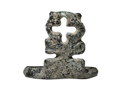 טבעת מפתח ברונזה נוצרית עם צלב (מפתח לגן עדן), תקופה ביזנטית קדומה, מאות ה6-8 לספירה. קוטר 