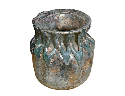 Translucent Glass Jug with Massive Zigzag decoration connecting line, 4-5 Century AD. Size 82 